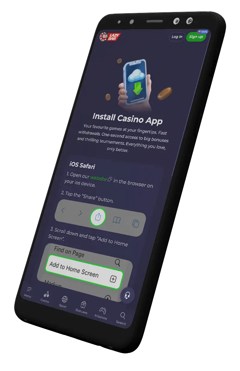 Lazybar Casino App for Android and iOS